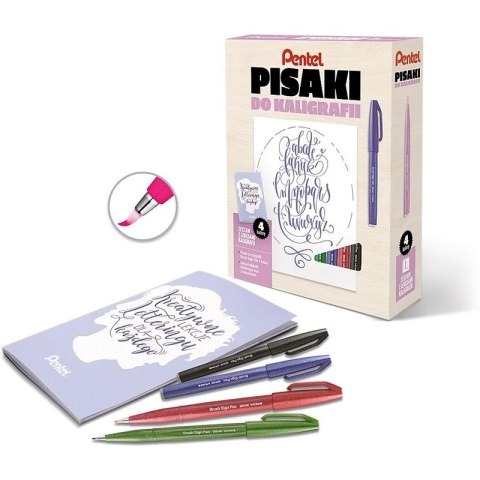 Pisaki do kaligrafii Pentel Touch Brush Pen 4 kolory Pisaki do kaligrafii Pentel Touch Brush Pen 4 kolory