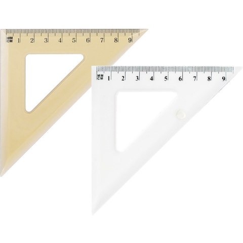 Ekierka plastikowa Grand 9.5cm 45°, JASNOBRĄZOWY Ekierka plastikowa Grand 9.5cm 45°, JASNOBRĄZOWY