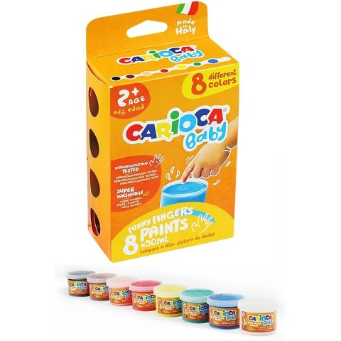 Farba do malowania palcami Carioca Baby 50ml x8 kolorów Farba do malowania palcami Carioca Baby 50ml x8 kolorów
