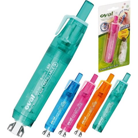 Korektor w taśmie Oval QJR-506 5mm/6m +wkład Korektor w taśmie Oval QJR-506 5mm/6m +wkład