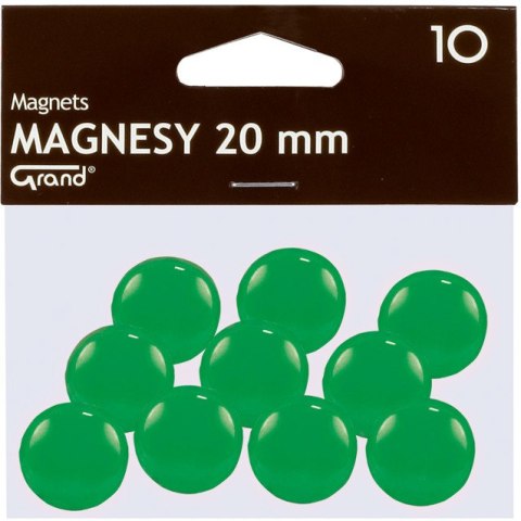Magnesy do tablic Grand śr.20mm zielone (10), ZIELONY Magnesy do tablic Grand śr.20mm zielone (10), ZIELONY
