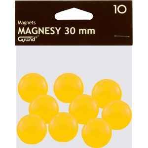 Magnesy do tablic Grand śr.30mm żółte (10) Magnesy do tablic Grand śr.30mm żółte (10)