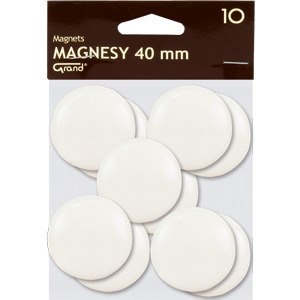 Magnesy do tablic Grand śr.40mm białe (10) Magnesy do tablic Grand śr.40mm białe (10)