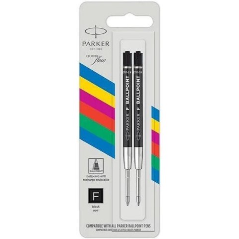 Wkłady do długopisu Parker QuinkFlow F czarne (2) Wkłady do długopisu Parker QuinkFlow F czarne (2)