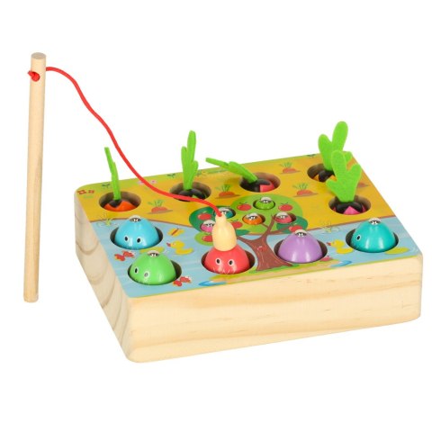 Gra drewniana montessori łowienie rybek marchewki robaczki Gra drewniana montessori łowienie rybek marchewki robaczki