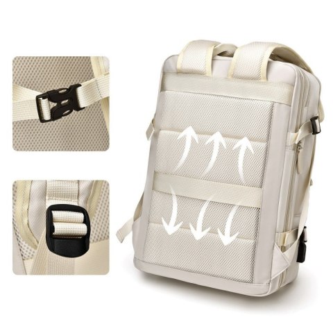 Plecak podróżny, kabinowy do samolotu, wodoodporny z USB, 44x30x16/26cm PL173