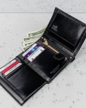 Klasyczny portfel męski ze skóry naturalnej z miejscem na dowód rejestracyjny, RFID - Rovicky Klasyczny portfel męski ze skóry naturalnej z miejscem na dowód rejestracyjny, RFID - Rovicky