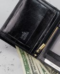 Klasyczny portfel męski ze skóry naturalnej z miejscem na dowód rejestracyjny, RFID - Rovicky Klasyczny portfel męski ze skóry naturalnej z miejscem na dowód rejestracyjny, RFID - Rovicky