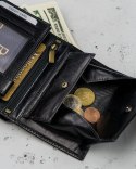 Klasyczny portfel męski ze skóry naturalnej z miejscem na dowód rejestracyjny, RFID - Rovicky Klasyczny portfel męski ze skóry naturalnej z miejscem na dowód rejestracyjny, RFID - Rovicky