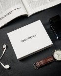 Poziomy portfel męski ze schowkiem na suwak, skóra naturalna, RFID Stop - Rovicky Poziomy portfel męski ze schowkiem na suwak, skóra naturalna, RFID Stop - Rovicky