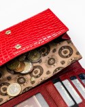 Lakierowany portfel z elegancki wzorem croco - Peterson Lakierowany portfel z elegancki wzorem croco - Peterson