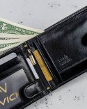 Elegancki portfel męski z membraną antyskimmingową - Rovicky Elegancki portfel męski z membraną antyskimmingową - Rovicky