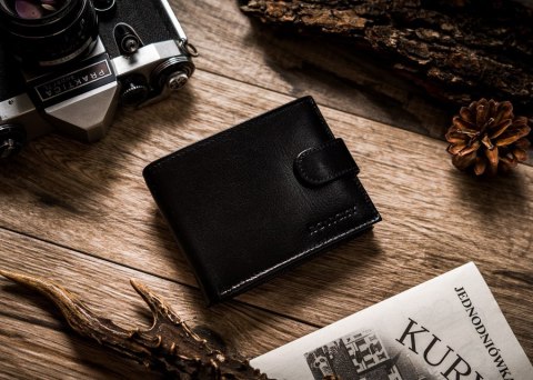 Elegancki portfel męski z systemem antyskimmingowym RFID Protect - Rovicky Elegancki portfel męski z systemem antyskimmingowym RFID Protect - Rovicky