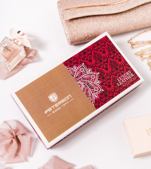 Skórzany portfel damski z zewnętrzną kieszenią - Peterson