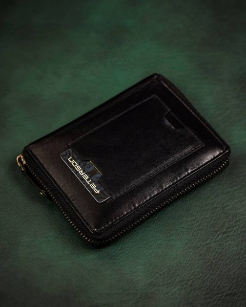 Duży, skórzany portfel męski zapinany na suwak - Peterson