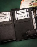 Klasyczny, skórzany portfel męski na zatrzask - Rovicky Klasyczny, skórzany portfel męski na zatrzask - Rovicky