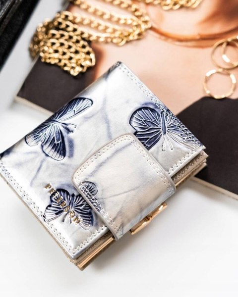 Skórzany portfel damski na bigiel i zatrzask - Peterson