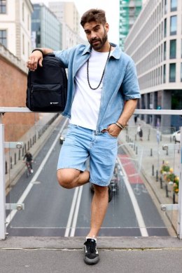 Duży, męski plecak na laptopa odszyty z poliestru - Peterson