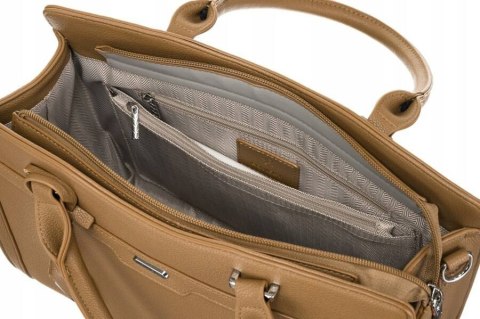 Elegancka, pojemna shopperka damska ze skóry ekologicznej - Rovicky Elegancka, pojemna shopperka damska ze skóry ekologicznej - Rovicky