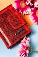 Stylowy, skórzany portfel damski na zatrzask i bigiel - Lorenti Stylowy, skórzany portfel damski na zatrzask i bigiel - Lorenti