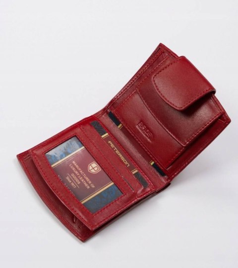 Portfel damski na zatrzask wykonany ze skóry naturalnej - Peterson