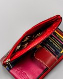 Czerwony portfel skórzany damski z modnym twistem - Peterson Czerwony portfel skórzany damski z modnym twistem - Peterson
