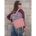 Plecak damski typu mommy bag w szaro-różowym kolorze - Peterson Plecak damski typu mommy bag w szaro-różowym kolorze - Peterson