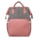Plecak damski typu mommy bag w szaro-różowym kolorze - Peterson Plecak damski typu mommy bag w szaro-różowym kolorze - Peterson