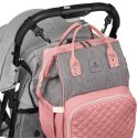 Plecak damski typu mommy bag w szaro-różowym kolorze - Peterson Plecak damski typu mommy bag w szaro-różowym kolorze - Peterson