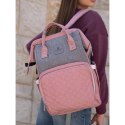 Plecak damski typu mommy bag w szaro-różowym kolorze - Peterson Plecak damski typu mommy bag w szaro-różowym kolorze - Peterson