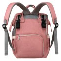 Plecak damski typu mommy bag w szaro-różowym kolorze - Peterson Plecak damski typu mommy bag w szaro-różowym kolorze - Peterson