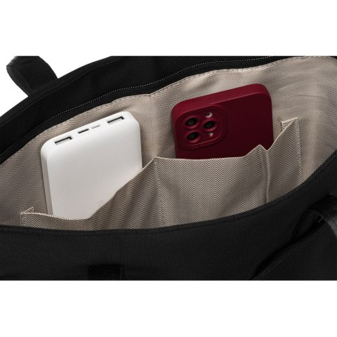 Praktyczna, czarna shopperka damska na ramię - Peterson