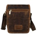 Mała skórzana torba męska na ramię z kieszonką - Peterson