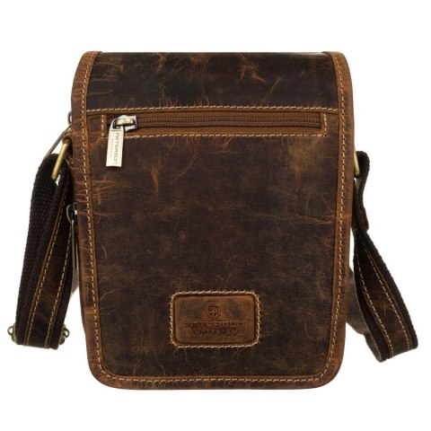 Mała skórzana torba męska na ramię z kieszonką - Peterson