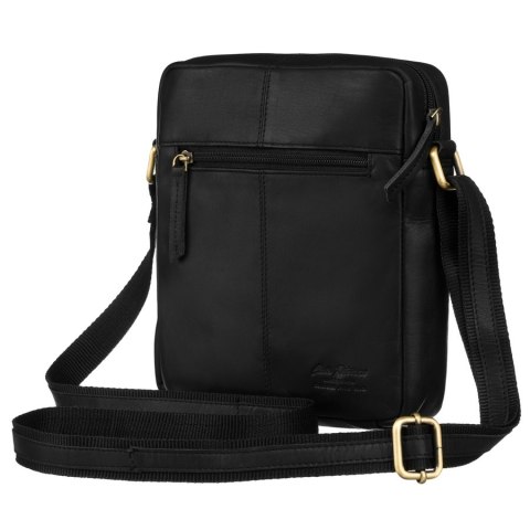 Skórzana listonoszka męska do pracy w czarnym kolorze - Peterson