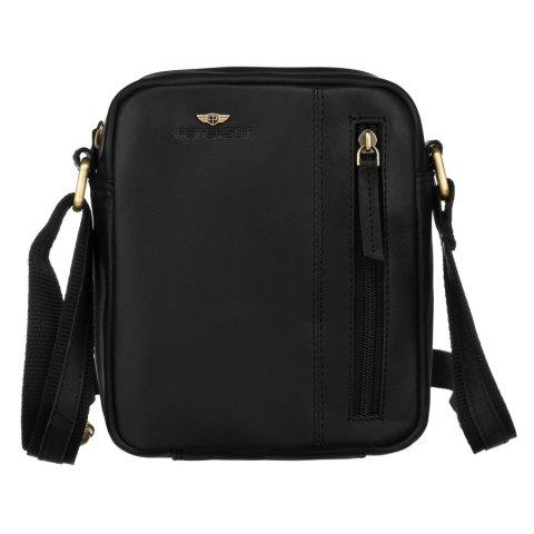 Stylowa skórzana listonoszka męska do pracy - Peterson