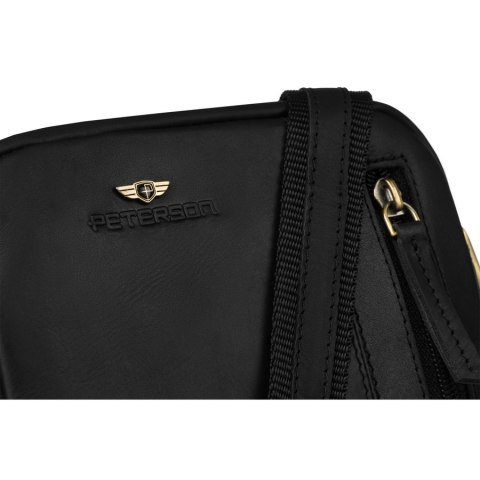 Stylowa skórzana listonoszka męska do pracy - Peterson