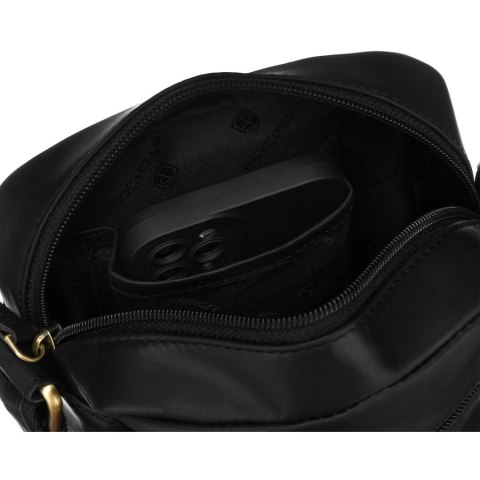 Stylowa skórzana listonoszka męska do pracy - Peterson