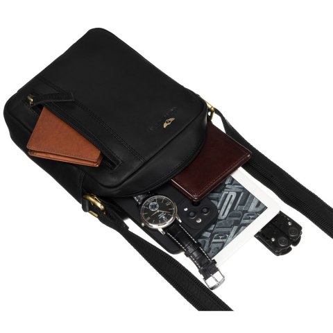 Stylowa skórzana listonoszka męska do pracy - Peterson