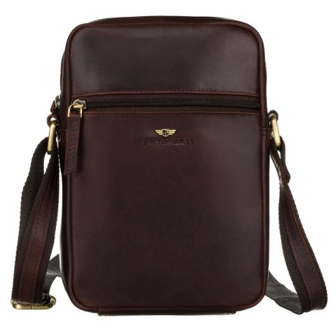 Torba męska crossbody z gładkiej skóry naturalnej - Peterson