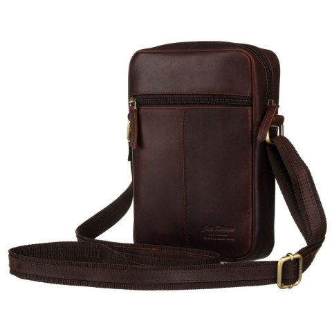 Torba męska crossbody z gładkiej skóry naturalnej - Peterson