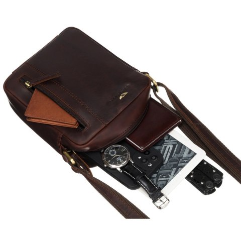 Torba męska skórzana zapinana suwakiem - Peterson