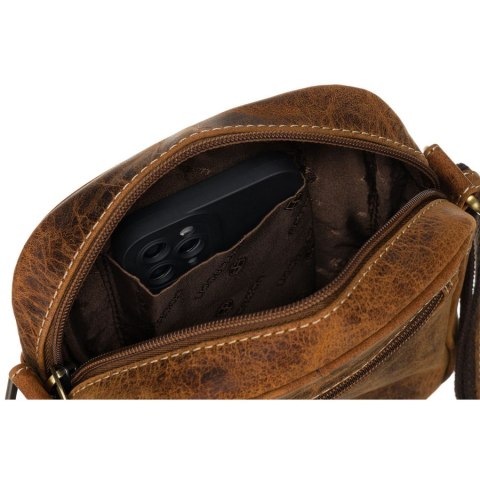 Męska torba na ramię z naturalnej skóry vintage - Peterson