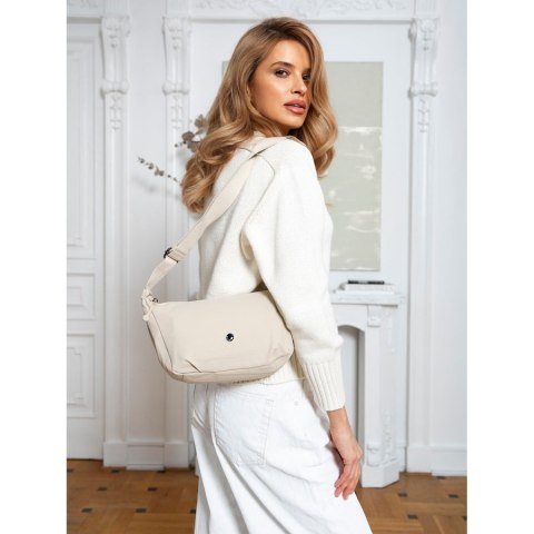 Sportowa listonoszka damska z poliestru w beżowym kolorze - Peterson