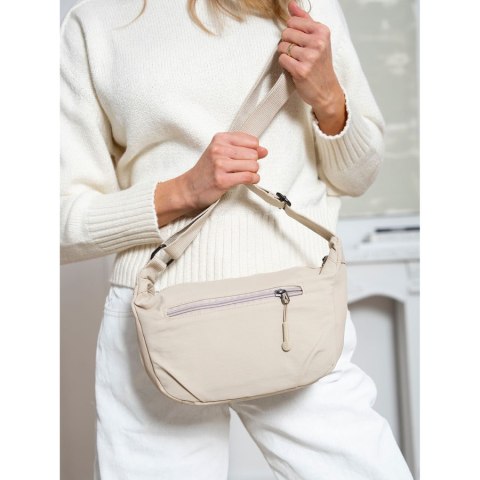 Sportowa listonoszka damska z poliestru w beżowym kolorze - Peterson