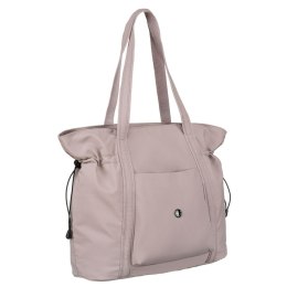 Duża torba damska z poliestru w kolorze lila zamykana na suwak - Peterson