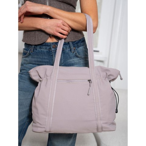 Duża torba damska z poliestru w kolorze lila zamykana na suwak - Peterson