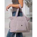 Duża torba damska z poliestru w kolorze lila zamykana na suwak - Peterson