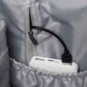 Granatowy plecak damski z poliestru z miejscem na laptopa i portem USB - Peterson Granatowy plecak damski z poliestru z miejscem na laptopa i portem USB - Peterson