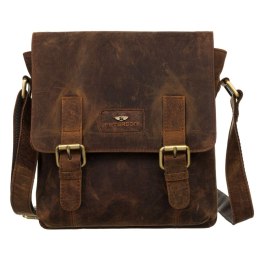 Klasyczna listonoszka męska ze skóry naturalnej w brązowym kolorze - Peterson